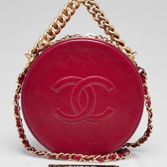 Chanel Red Calfskin Leather Round As Earth Bag - Picture 12 of 12